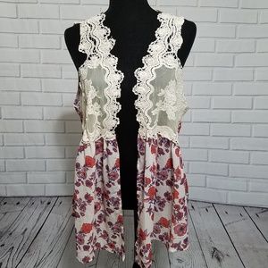 belle du jour semi sheer crochet vest (1X)